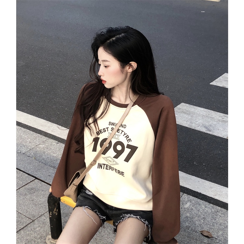 NRVP Mới Áo Thun Nữ Dài Tay In Hình Phong Cách Hàn Quốc