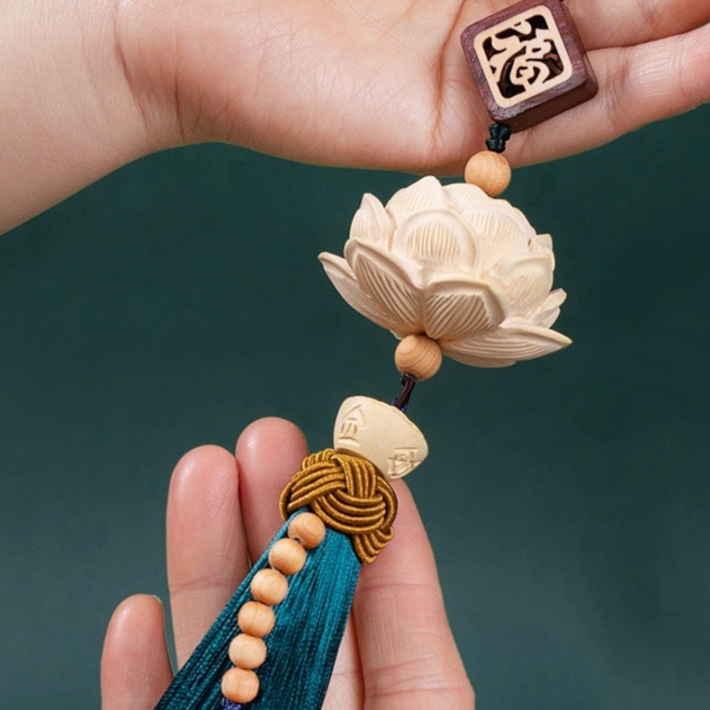 Liên hoa treo gương chiếu hậu, khánh đài sen treo xe .