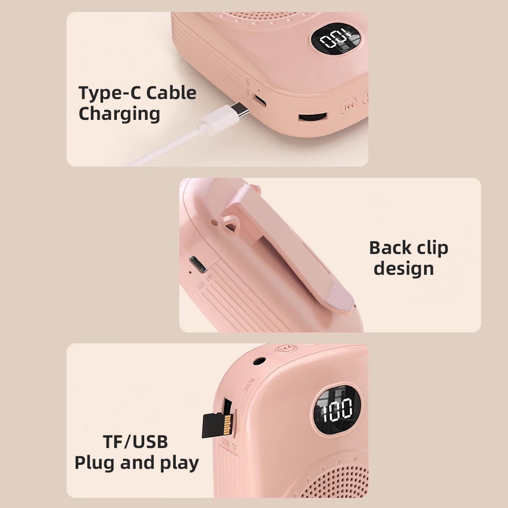 Loa Khuếch Đại Giọng Nói Không Dây 8w 4600mah Đa Năng Có Micro Cho Giáo Viên