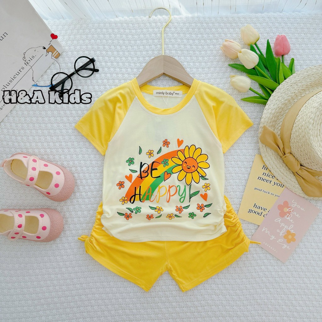Bộ Cộc Tay Thun Lạnh Minlybaby Bé Gái Size Nhí.MeGauu - BTBG12