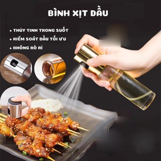 1 Bình xịt dầu ăn thủy tinh phụ kiện cho nồi chiên không dầu, chai xịt dầu ăn nồi chiên ko dầu 100ml