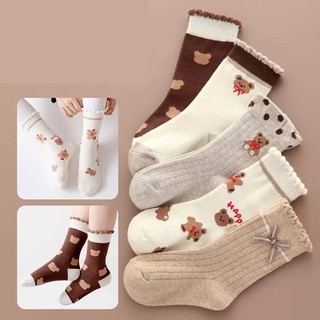 Set 5 đôi tất cao cổ cho bé nhiều mẫu đáng yêu chất len