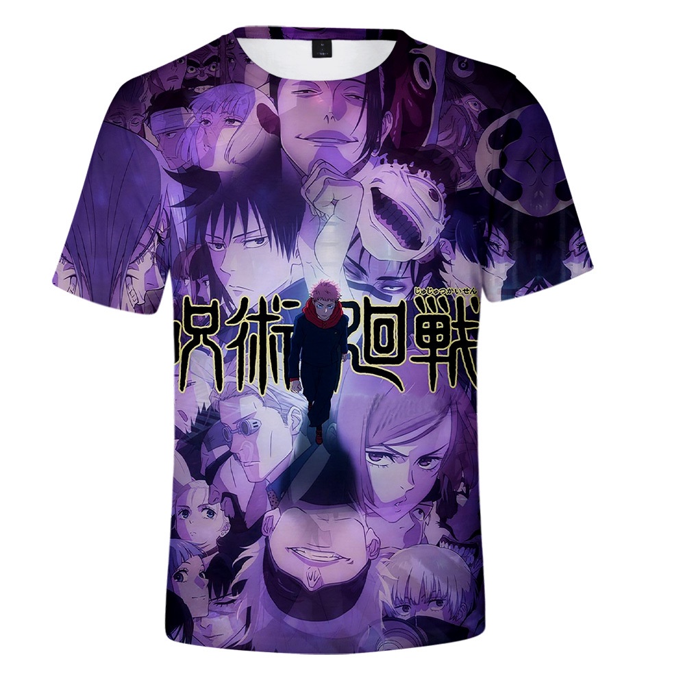 Gp41 jujutsu kaisen Áo Thun Tay Ngắn In Hình anime gojo satoru geto suguru 3d Đơn Giản Thời Trang unisex pl
