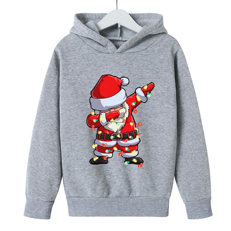 Áo Hoodie Tay Dài In Hình Ông Già Noel Hoạt Hình Dành Cho Trẻ Em