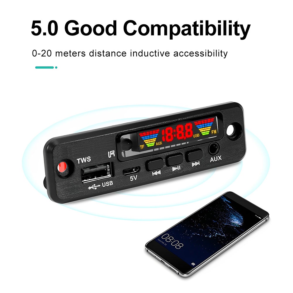 DIYMORE Bảng Mạch Giải Mã Âm Thanh mp3 bluetooth 5.0 Hỗ Trợ aux fm usb