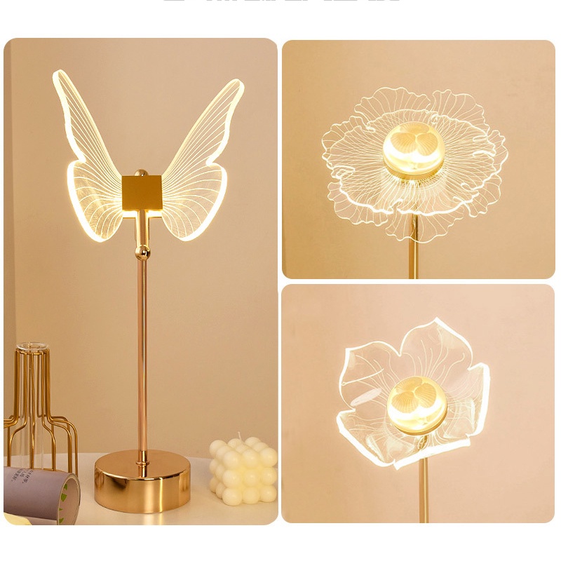 Đèn Ngủ Để Bàn Hình Bướm Sang Trọng