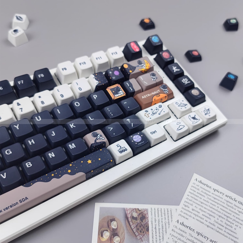 Astronaut Keycaps SDA Profile phi hành gia Hoạt hình PBT DYE SUB Bàn Phím Cơ Keycap