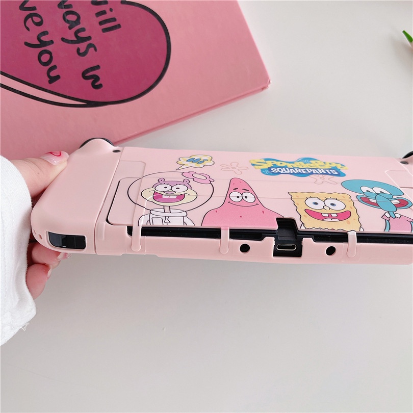 Túi Đựng Bảo Vệ Máy Chơi game nintendo switch Chia Ngăn Hình spongebob Đáng Yêu