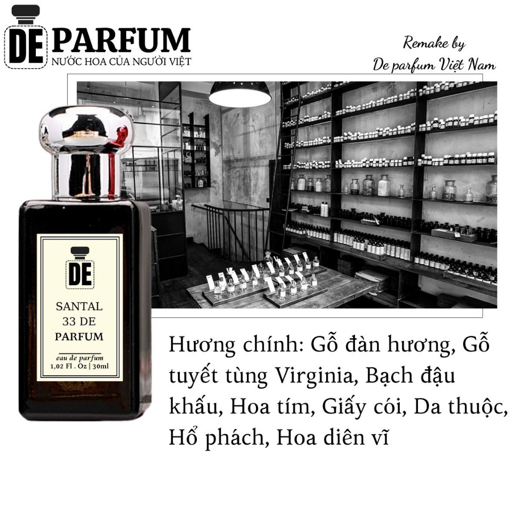 Nước hoa Santal 33 De Parfum chính hãng 30ml thơm lâu hương gỗ mạnh mẽ cá tính