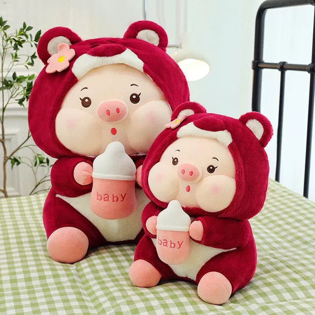 Gấu Lena Lợn Bú Bình Sữa Cute Kích Thước 35-70cm - Thingkids