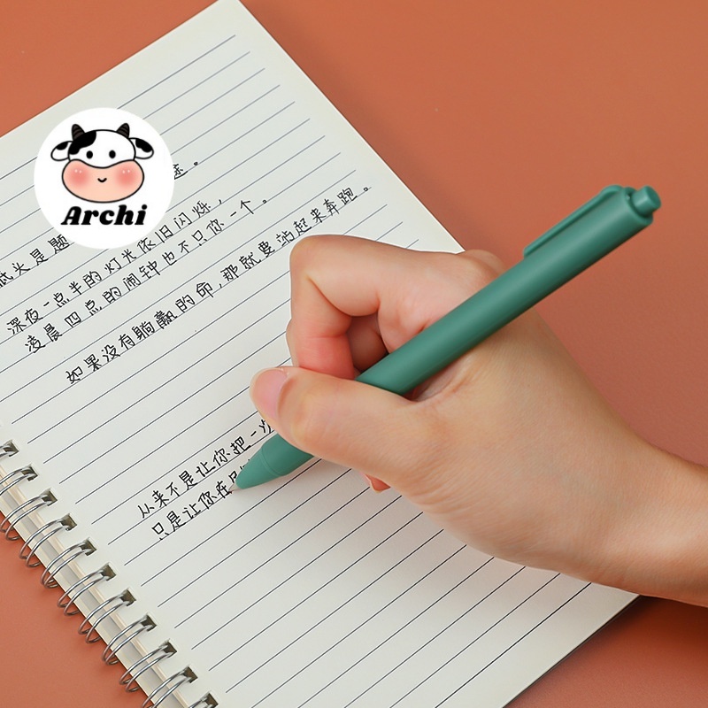 Bút bi bấm mực đen dễ thương cute ngòi 0.5mm màu pastel .
