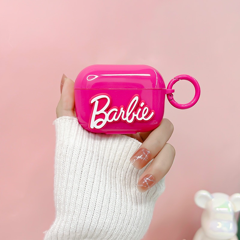 Vỏ Bảo Vệ Hộp Sạc Tai Nghe airpods 1 2 3 pro Hình Búp Bê barbie Bằng tpu Mềm Có Móc Treo Tiện Dụng