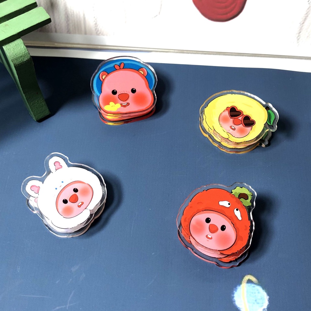 ♫ Kawaii Loopy Acrylic Clip Little Beaver Pp Clip Phim Hoạt Hình Dễ Thương Sáng Tạo Ghi Chú Clip Vẻ Đẹp Cao Ins Tập Tin Bài Thi Kẹp Giấy Đồ Dùng Học Sinh