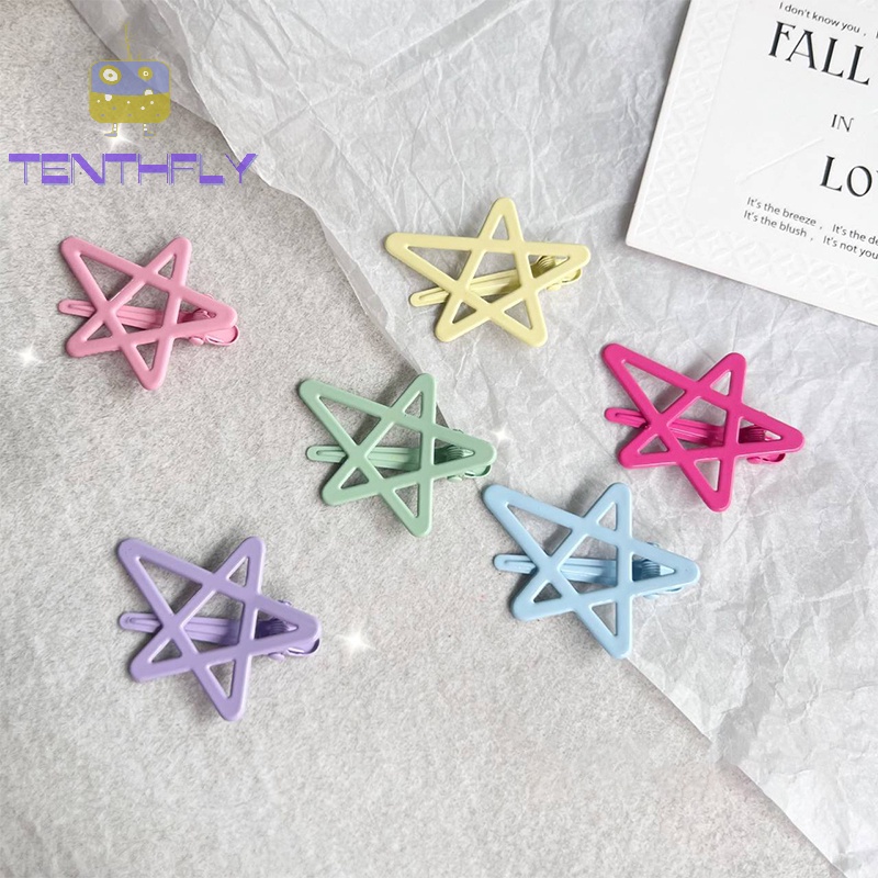 Bộ 2 Kẹp Tóc Hình Ngôi Sao Nhiều Màu Sắc Phong Cách Hàn Quốc Cổ Điển Cho Bé Gái