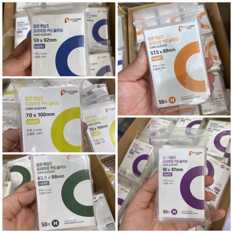 Sleeve Popcorn Pack 50 sleeves bọc card siêu dày bảo vệ card album lomo card Sleeve Hard