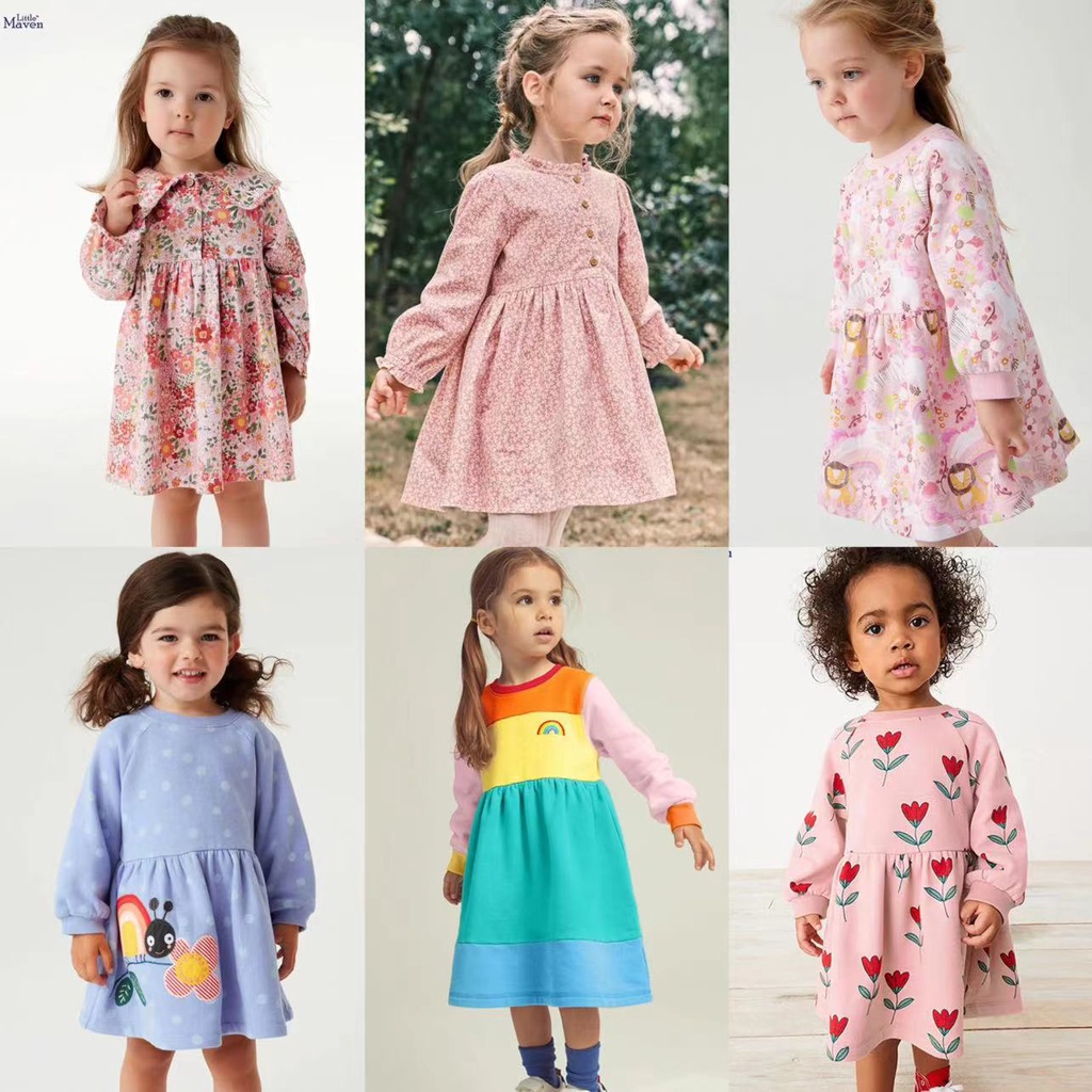 Đầm Công Chúa Cotton Trơn Dáng Dài Dễ Thương Cho Bé Gái 1-7 Tuổi