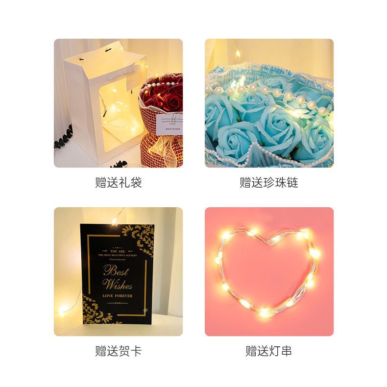 🌸hoa sáp bó🌸Hộp Quà Hoa Hồng Sáp Hình Tai Thỏ Làm Quà Tặng Cho Bạn Gái / Mẹ