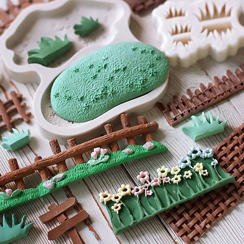 Khuôn silicone Tạo Hình Hàng Rào Cỏ Trang Trí Bánh Kẹo / Socola