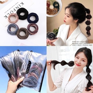 Set 100 Dây Thun Cột Tóc Co Giãn Đơn Giản Dành Cho Nữ