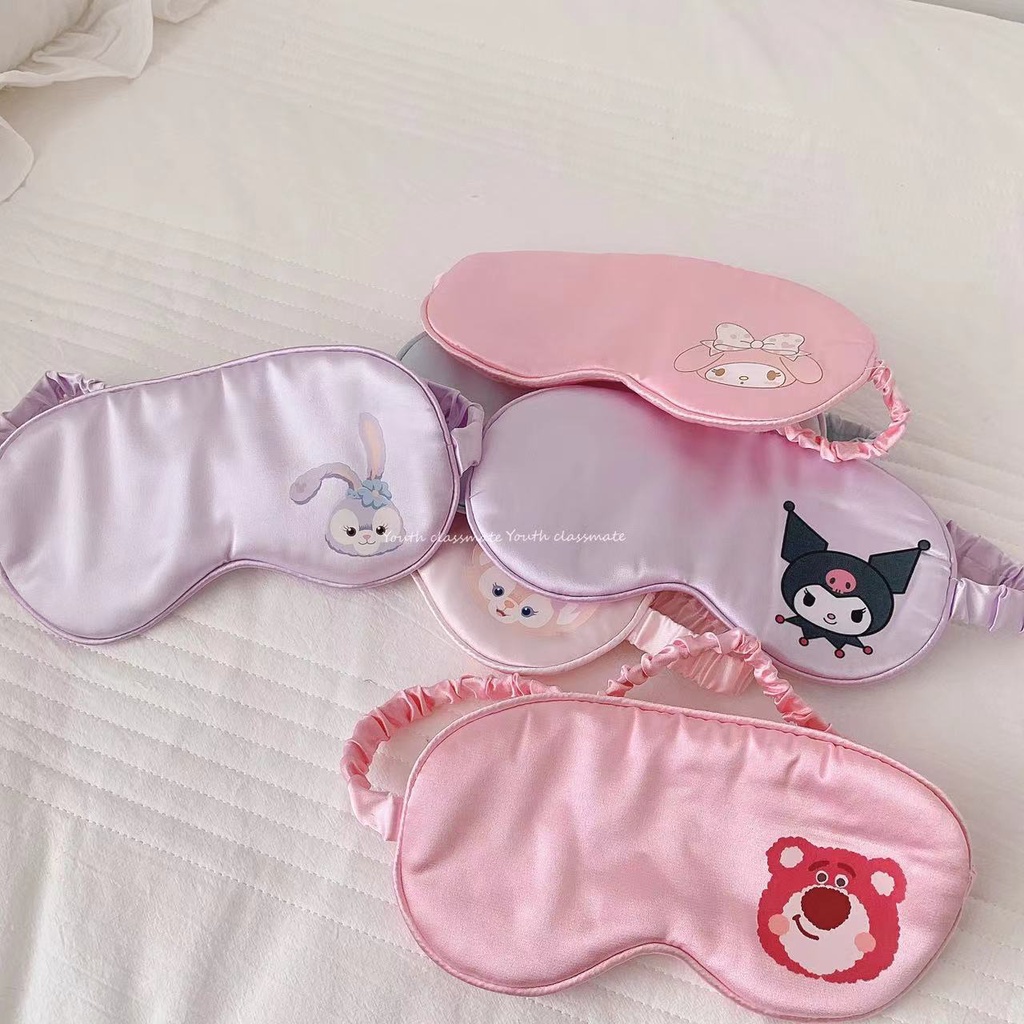 Sanrio Mắt Có 2 Mặt Lụa Che Bóng Ngủ Mặt Nạ Mắt Nữ Hoạt Hình Dễ Thương Kuromi Giai Điệu Cinnamoroll -top3C01