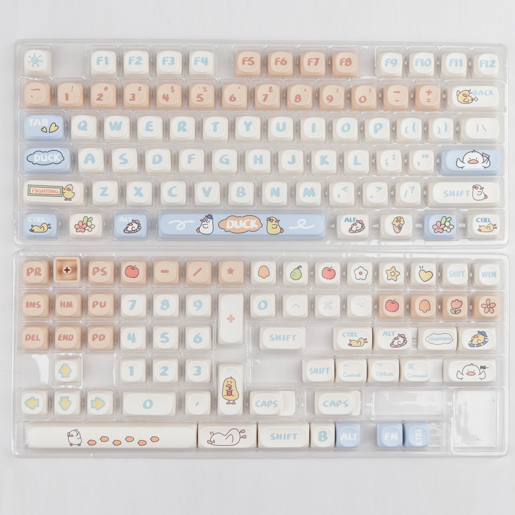 Boring Duck Keycaps MOA Profile Hoạt Hình Dễ Thương PBT Nhuộm Phụ Bàn Phím Cơ Keycap