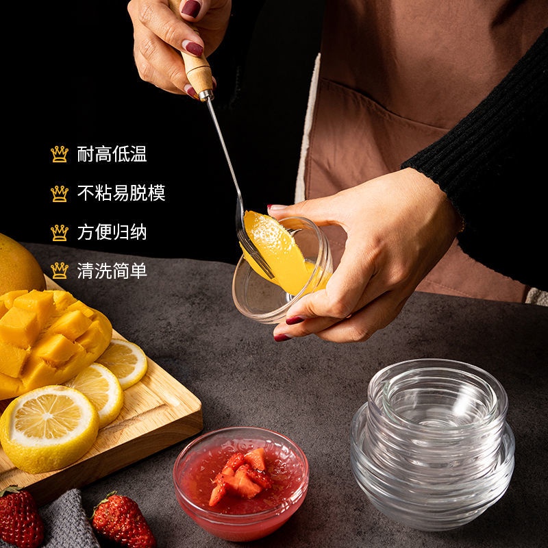 Bát thủy tinh chịu nhiệt độ cao Khuôn làm thạch Khuôn bánh bát Khuôn ăn nhẹ Bát đựng gia vị Bát rau nhỏ Bát tráng miệng Bát ăn nhẹ