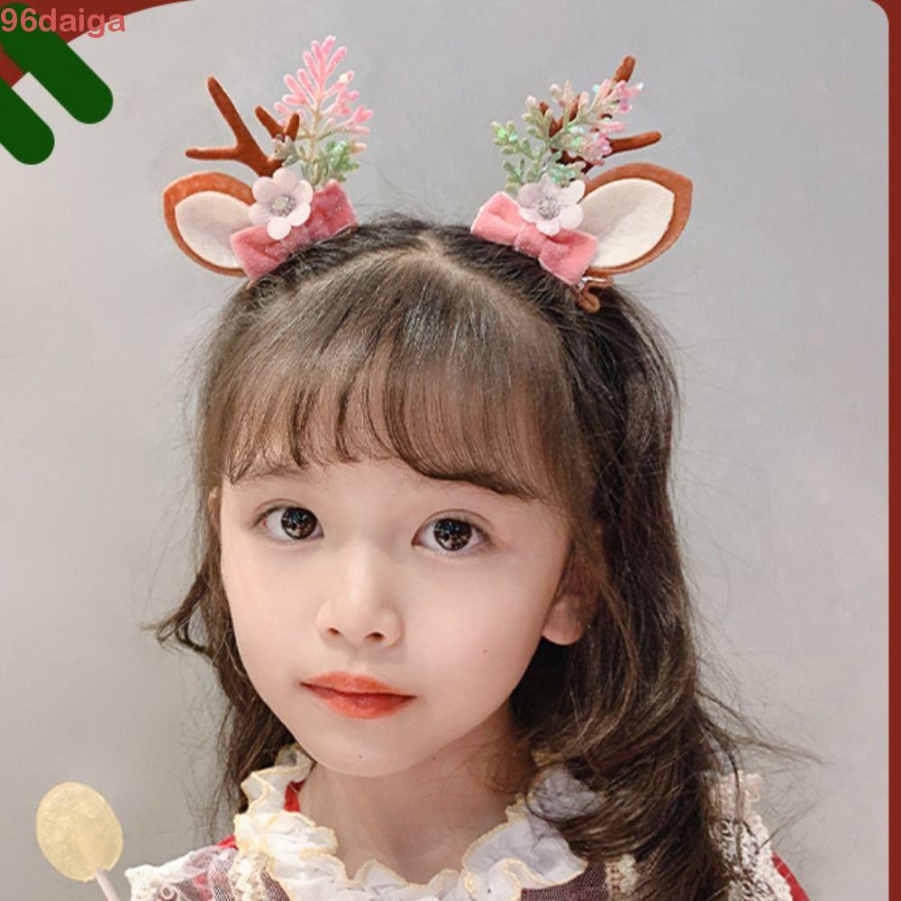 Kẹp Tóc Trang Trí Hình Sừng Hươu / Hoa Cúc / Nơ Dễ Thương Dành Cho Giáng Sinh