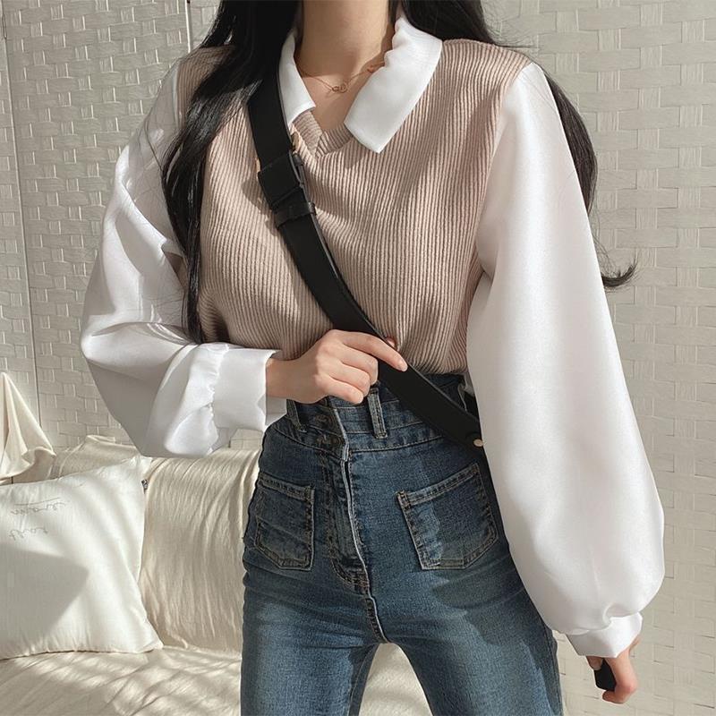 Áo hoodie Nữ Dài Tay Cổ Bẻ Form Rộng Thời Trang Hàn