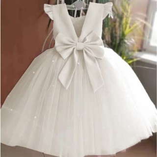  váy công chúa bé gái  đầm thiết kế dự tiệc trắng tim nơ cho bé từ 8-47 kg   mã 09   