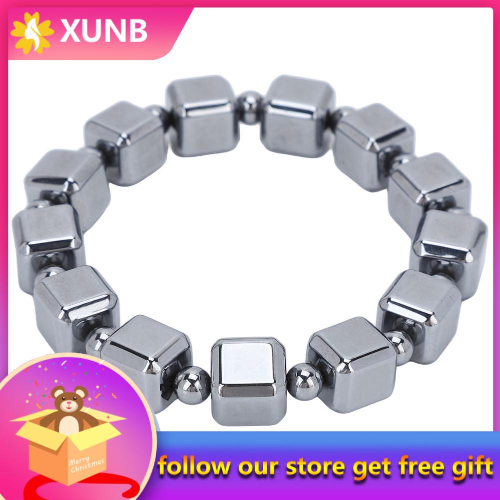 Xunb 0.4in Terahertz Bracelet Rectangle Beads Good Thermal Conductivity Natural BT0