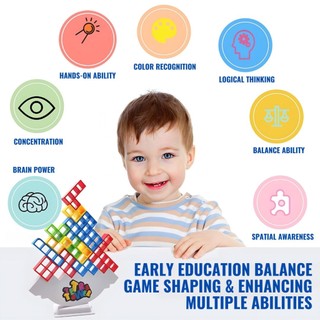 3D PUZZLE STACK BLOCKS TETRA TOWER BALANCE GAME RUSSIAN BUILDING BRICKS STACKING BLOCKS ASSEMBLY FAMILY PARTY BOARD TOYS KIDS