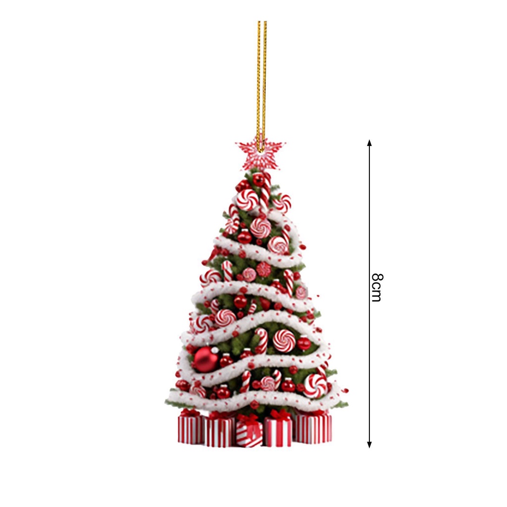 Hộp Quà Tặng Trang Trí Cây Thông Noel Bằng acrylic Hình Kẹo Ngôi Sao Treo Tường Cửa Sổ Xe Hơi Phòng Khách