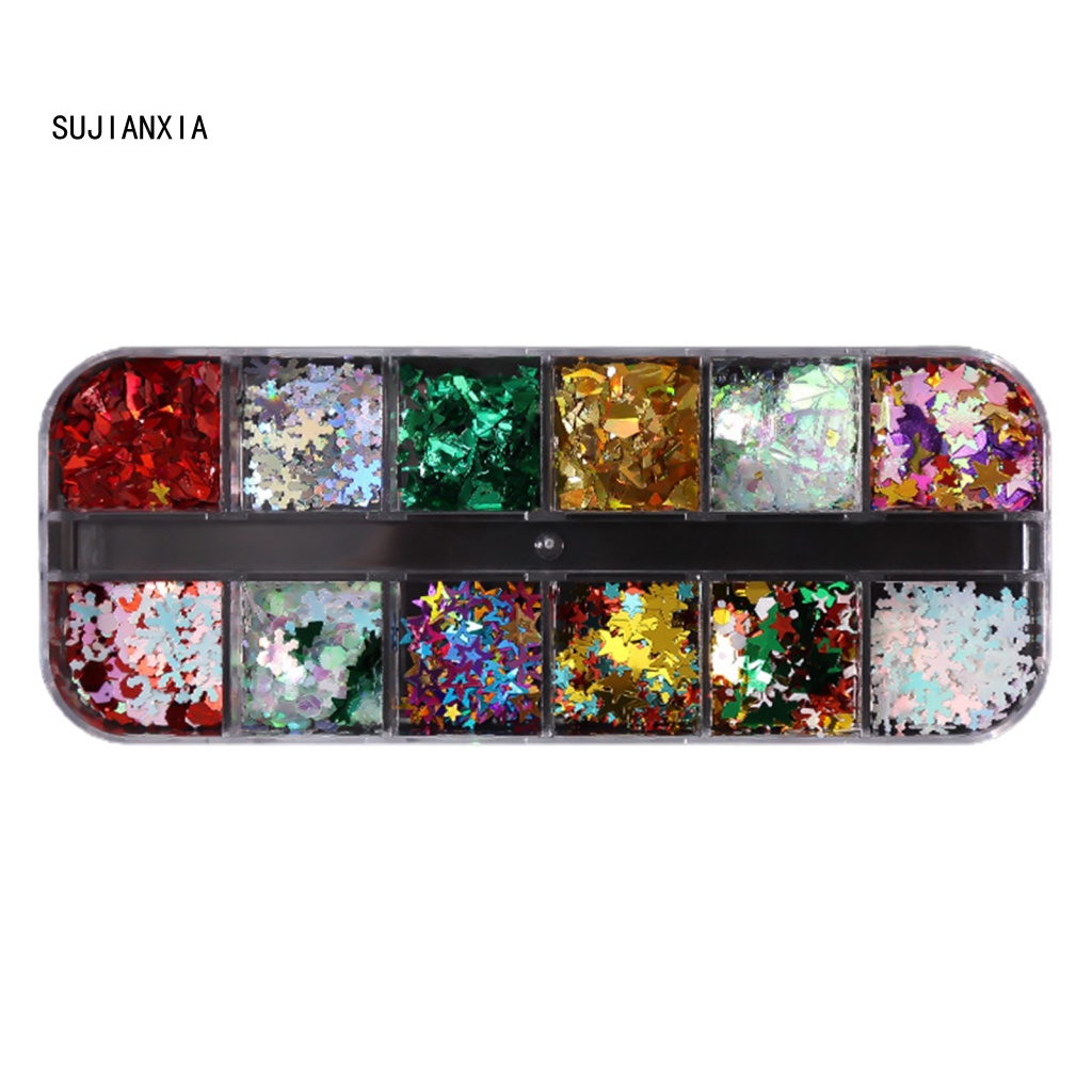 Giày Thể Thao sujianxia sujianxia Năng Động Hợp Thời Trang| 1 Hộp Sequin Hình Bông Tuyết Lấp Lánh Dùng Trang Trí Móng Tay