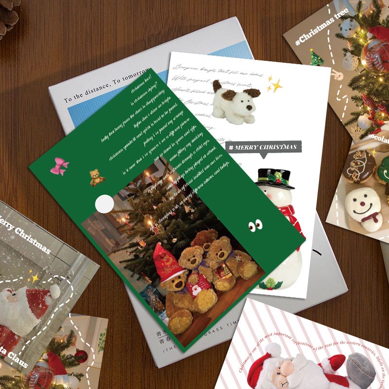 Thiệp Giáng Sinh Treo Tường diy Phong Cách Mỹ Đơn Giản Trang Trí Phòng Ngủ Thẻ