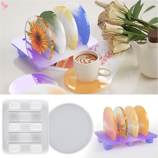 Khuôn silicone Làm Đế Lót Ly Bằng Nhựa resin Hình Tròn