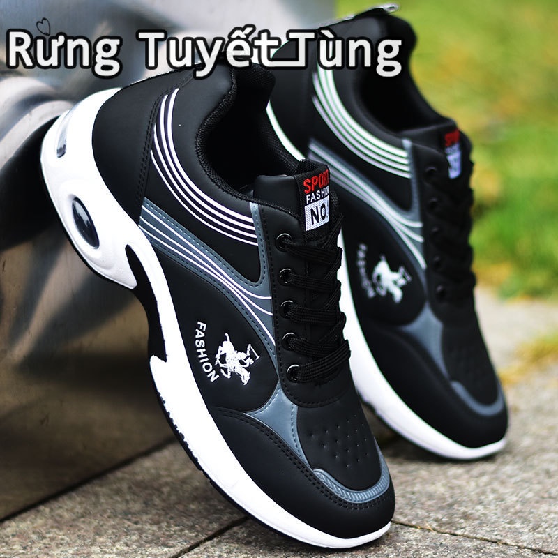 SHANMUSENLIN☘Giày Da Thể Thao Màu Trắng Phong Cách Mới Cho Nam Sinh