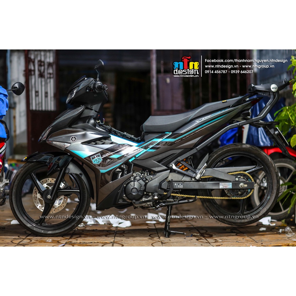 Tem rời Y15ZR hoa văn xám xanh đen Exciter 150 siêu hot 2023