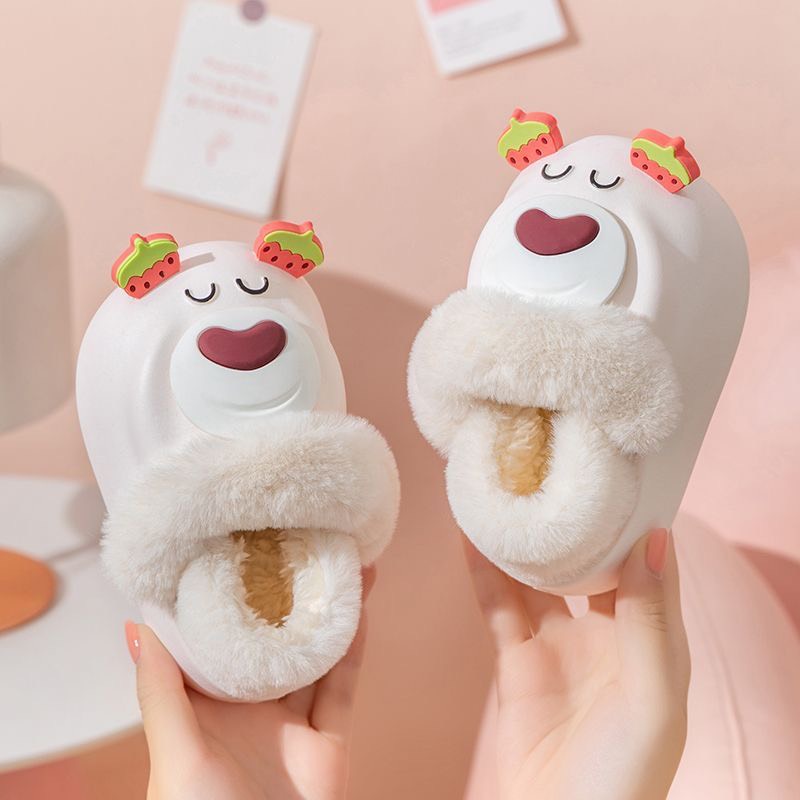 C-FOOT Dép Bông Giữ Nhiệt Hình Gấu Chống Nước Thu Đông HOT 2023