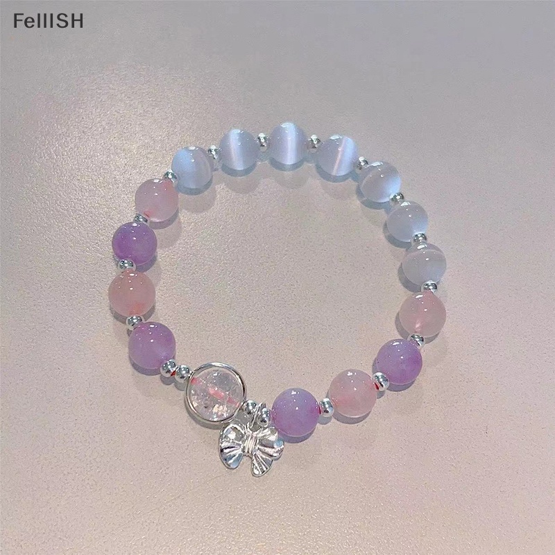 Vòng Đeo Tay Co Giãn Đính Hạt Pha Lê Và Nơ Ánh Trăng Thời Trang Cho Nữ 439br