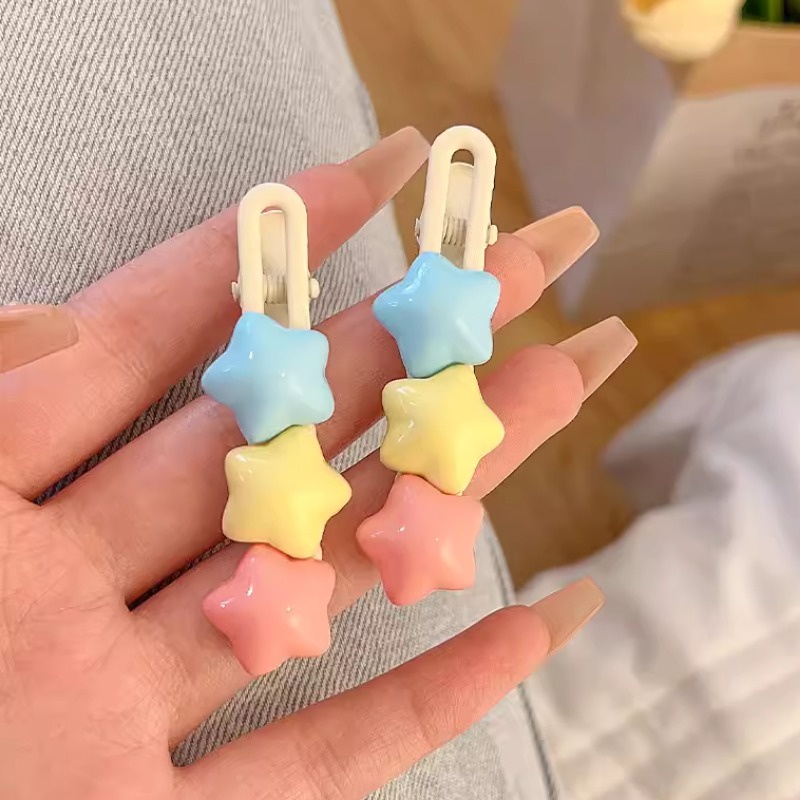 1 Kẹp Tóc Hình Thỏ / Ngôi Sao / Mặt Trăng Màu Vàng Dễ Thương fantastic789