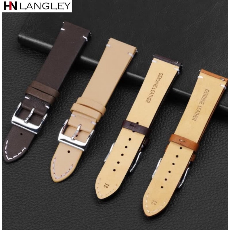 Dây Đeo Đồng Hồ Bằng Da Thật 12 14 16 18 20 22 24mm Tháo Gỡ Nhanh