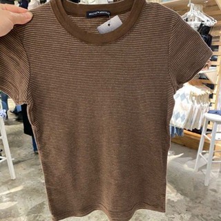 Áo Thun 100% cotton Tay Ngắn Họa Tiết Sọc Ngang Phong Cách vintage Mỹ Cho Nữ