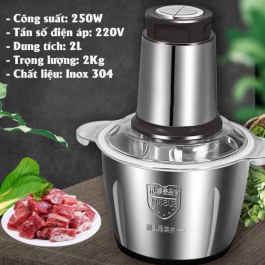 Máy xay thịt cối inox 304, 4 lưỡi đa năng công suất 2500w, máy xay bear mini cầm tay siêu khỏe dễ dàng sử dụng