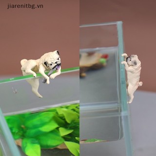 Jj tranh treo tường trang trí bể cá hình chú chó pug