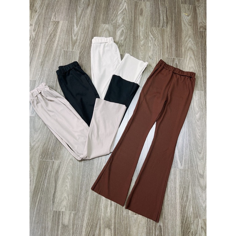 Quần Colza thun gân ống loe