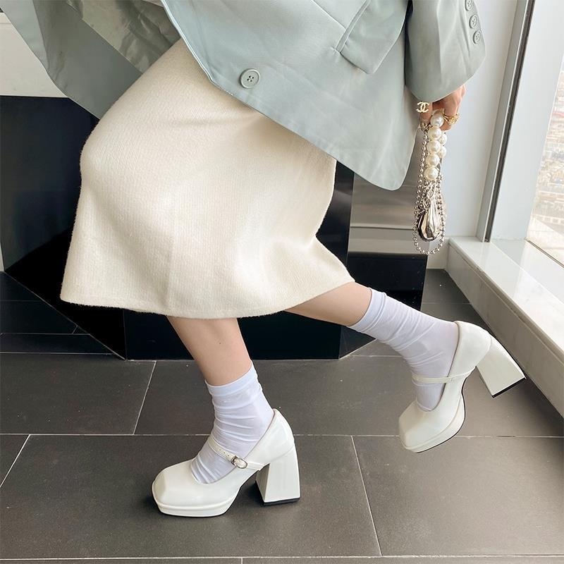 Giày Mary Jane Gót Vuông 9cm Thời Trang tiểu thư duyên dáng hàng có sẵn chuẩn size, mũi giày thon nhỏ