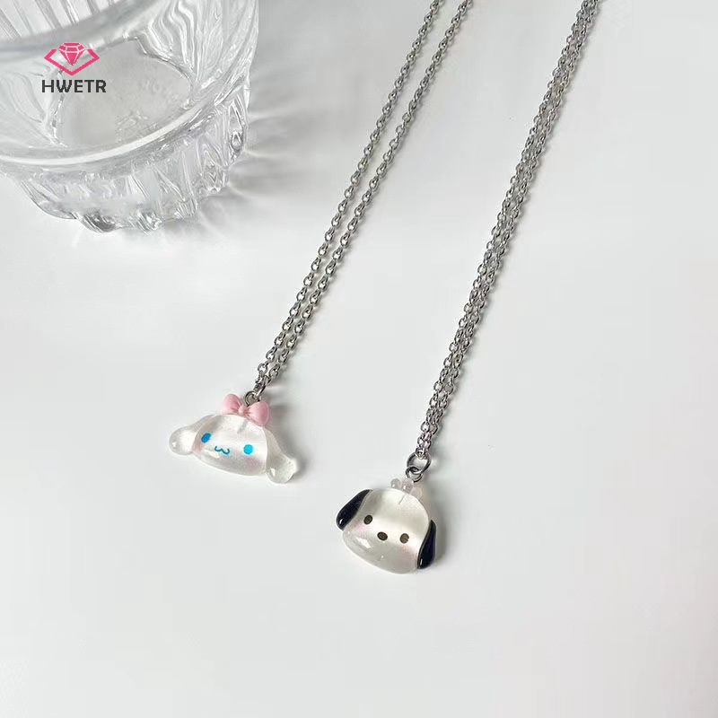 Vòng cổ HWETR có thể điều chỉnh mặt Kuromi Cinnamoroll Mymelody dễ thương cho nữ