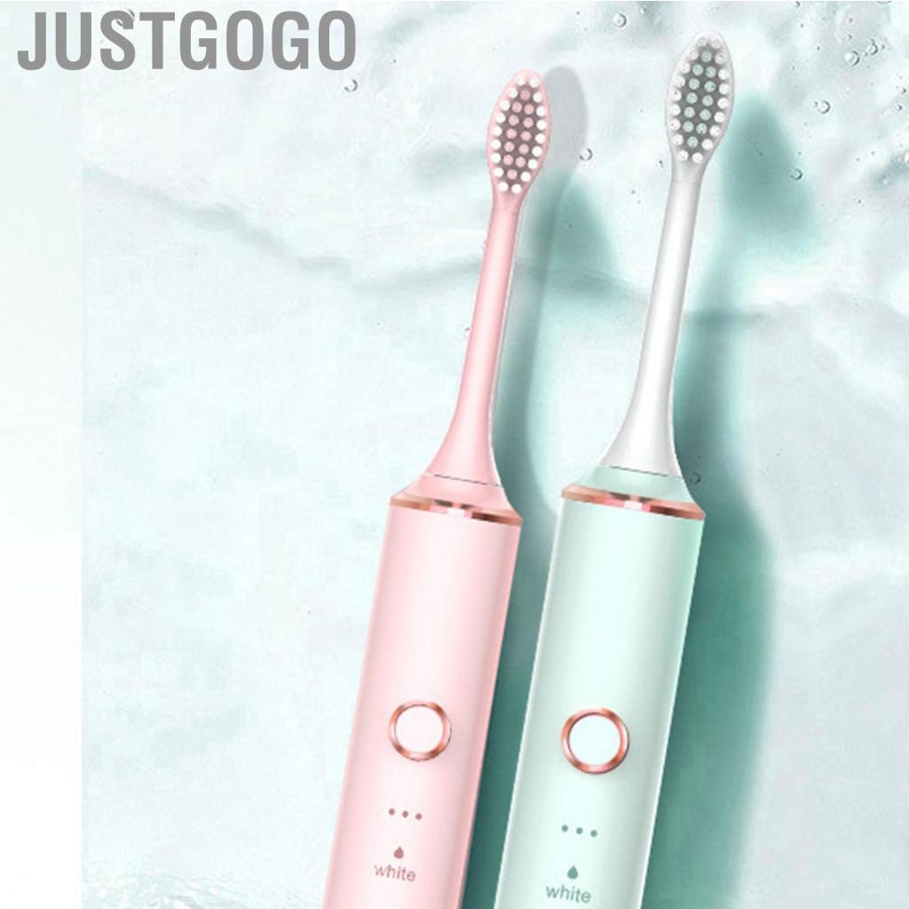 Justgogo Electric   USB Charging Sonic Highly Efficient Soft Bristle Reliable for Men