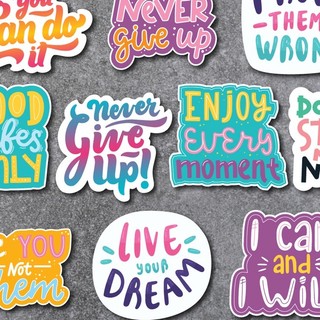 Sticker Chống Nước - 50 Sticker Motivation 2 chống nước sticker dán laptop, điện thoại, đàn guitar, mũ bảo hiểm, vali
