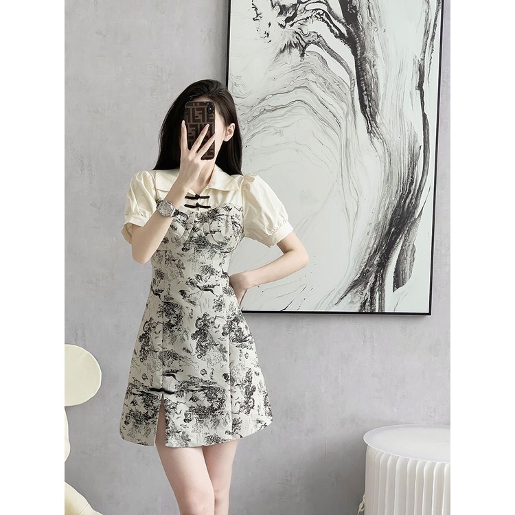 Đầm Sườn Xám Cách Tân Thiết Kế Mới Xinh Xắn Thời Trang Theo Phong Cách Trung Hoa